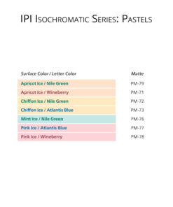 IPI Isochromatic Series - Pastels - engraving material color options from Main Trophy Supply