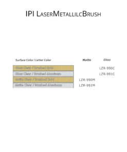 IPI LaserMetallicBrush - engraving material color options from Main Trophy Supply